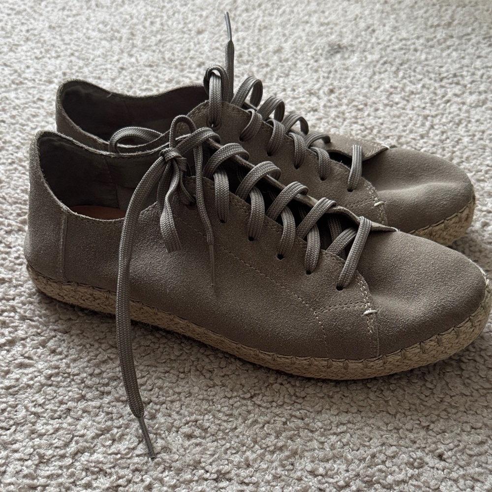 Toms Taupe Lace-Up Espadrilles